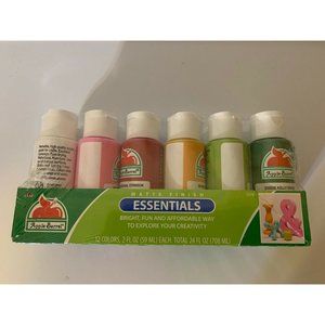 New Apple Barrel 12 Pack‎ Matte Finish Multi Color Acrylic Paint Value Set
